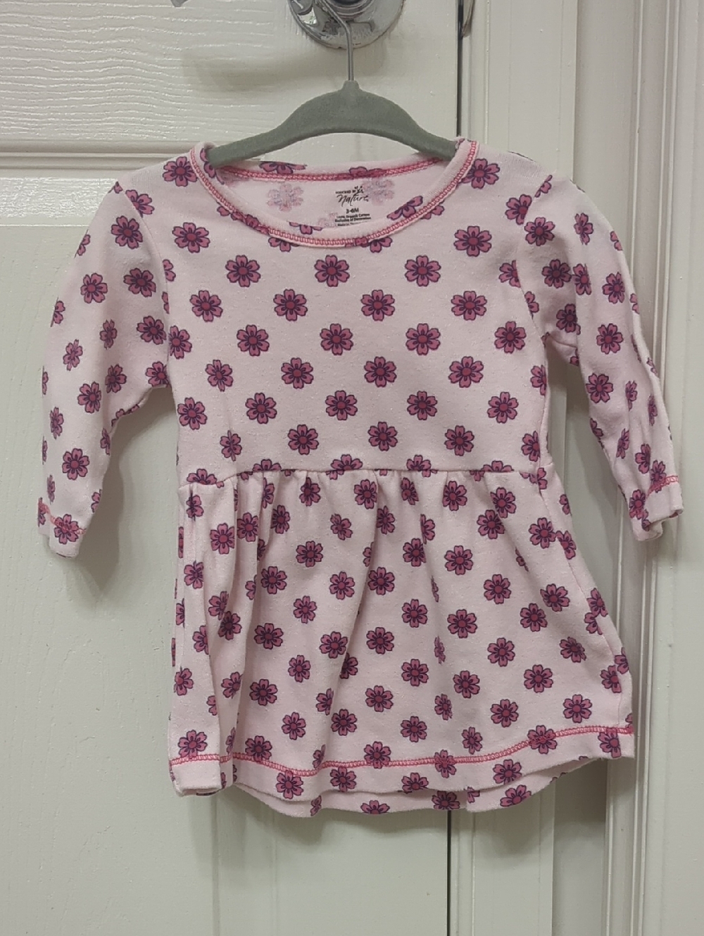 Pink Floral Long Sleeve Baby Dress